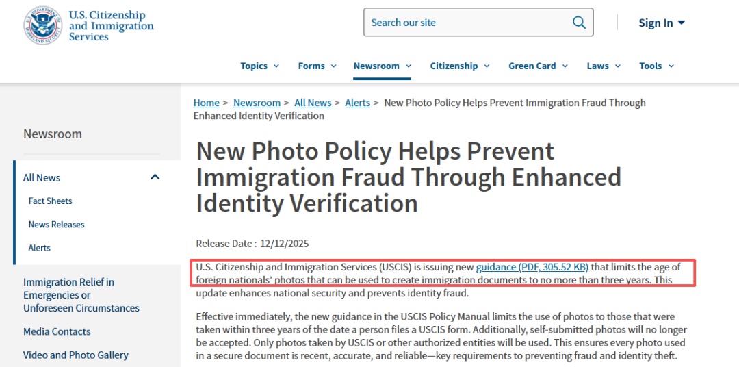 留学生注意！美国移民局新规生效，使用旧照片直接被拒？